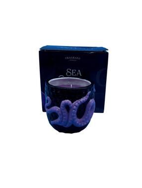 Fragrant Jewels Sea Witch Scented Candle Medium Purple Octopus Jar 7oz Ceramic
